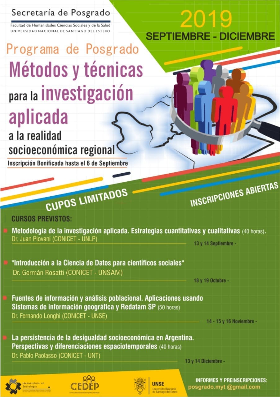 “Métodos y técnicas para la investigación aplicada a la realidad socioeconómica regional”