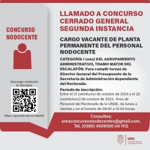 LLAMADO A CONCURSO CERRADO GENERAL SEGUNDA INSTANCIA