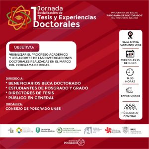 «1º Jornada de Socialización de Tesis y Experiencias Doctorales» «1º Jornada de Socialización de Tesis y Experiencias Doctorales»