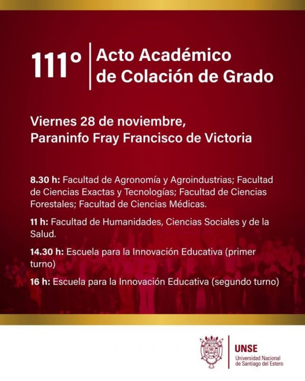 111° Acto Académico de Colación de Grado – UNSE